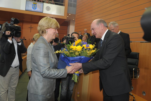 Landesrätin Barbara Schwarz mit LH Pröll | Foto: Wolfgang Mayer