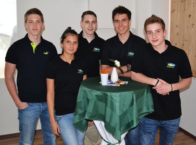 v.l.n.r.: Lukas, Cäthe, Bernhard, Paul und Gernot von der Hainburger Jugend.