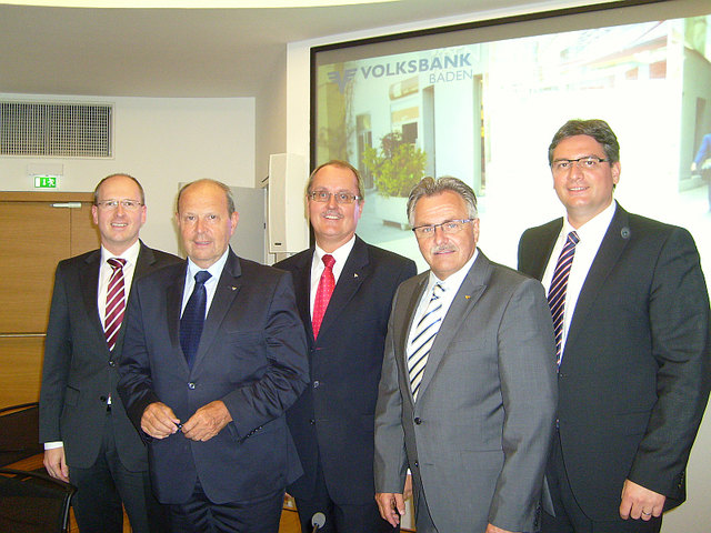 Direktor Günther Alland, August Breininger, Erich Fuker, Landtagspräsident Franz Gartner und Thomas Schenz | Foto: Eleonore Rodler