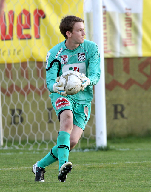 Max Friesacher feiert sein Debüt im Tor des WAC im Heimspiel gegen die Admira | Foto: Kuess