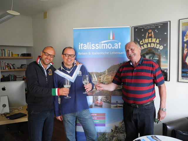 Im Italienfieber: Fritz Oelschlägel, Martin Martschnig, Walter Platteter.
