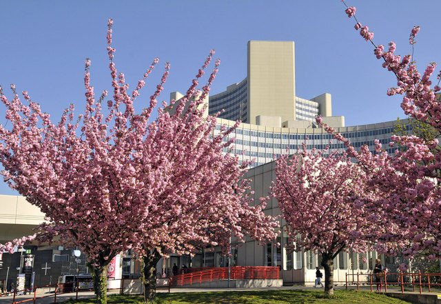 Die UNO-City im Frühling