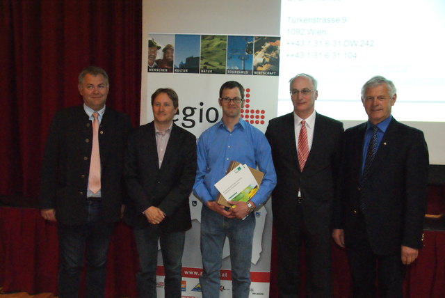 Bgm. Helmut Mall, Ekkehard Allinger-Csollich, Thomas Wirthensohn, Stephan Oblasser und Jakob Klimmer.