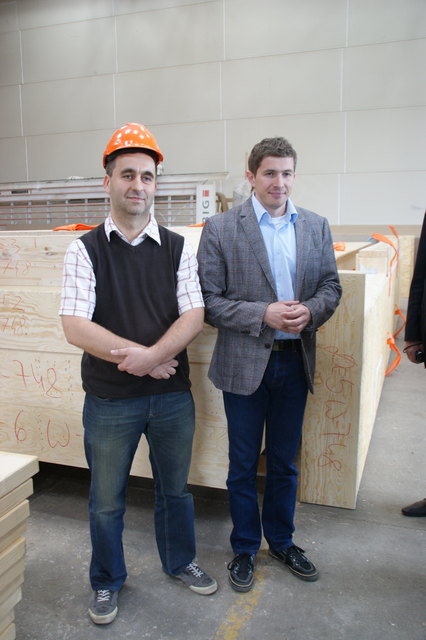 Adam Krause (l.) ist Produktionsleiter bei Wolf Systemhaus Polen, Aleksander Filla hat die Bereichsleitung Fertigteilhäuser bei Wolf Systemhaus Polen inne.