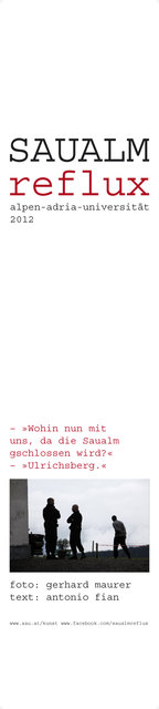 Saualm-Bild-Text-Fahne von Gerhard Maurer und Antonio Fian