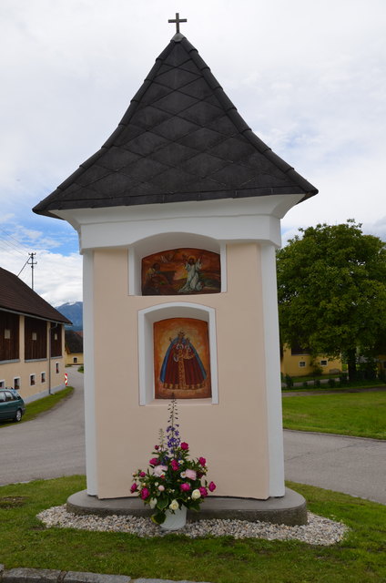 Der sanierte Bildstock im Ortskern von Leibsdorf