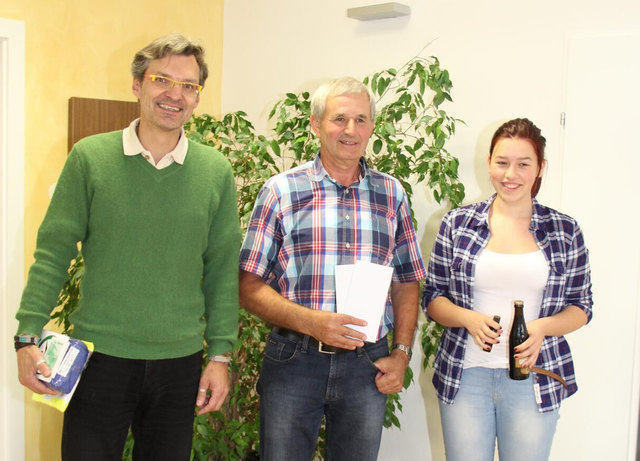 Die Sieger des 6. Deutsch Goritz Schach-Open: Wolfgang Friesacher, Johann Leitgeb, Vanessa Stallinger