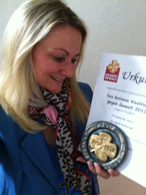 Ingrid Romberger erhielt für ihre Geschichte "5 Punkte für Anton" das Goldene Kleeblatt – die Preisverleihung fand am 15. Mai 2013 statt.