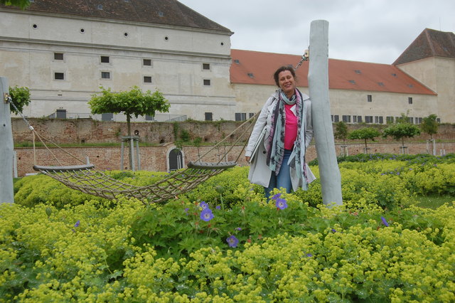 Landschaftsarchitektin Anico Futterknecht hat zum Chillen jede Menge Hängematten geplant.