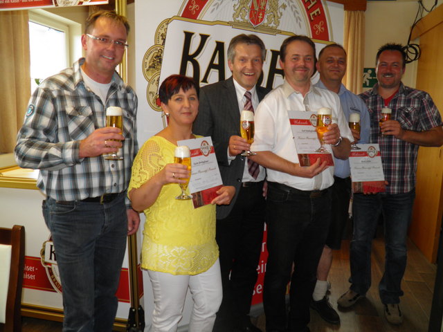 Von links: Jürgen Stiftinger, Karin Bodingbauer, Josef Paukenhaider, Karl Bodingbauer, Mario Höller und Rudolf Brandstetter.