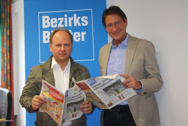 BZÖ-Landessprecher Dieter Herist und Obmann Josef Bucher in der Oberwarter Bezirksblätter-Redaktion.