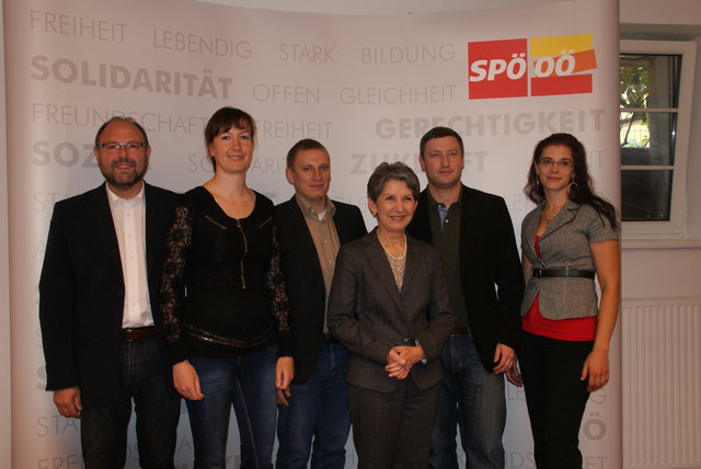 Erich Pilsner, Eva Fohringer, Klaus Bachmair, Barbara Prammer, Christian Flotzinger und Monika Rainer (v. l.).