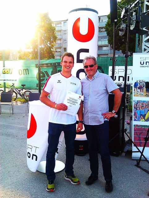 Andreas Weichhart mit Sport Union Landes Referent  Erwin Puritscher