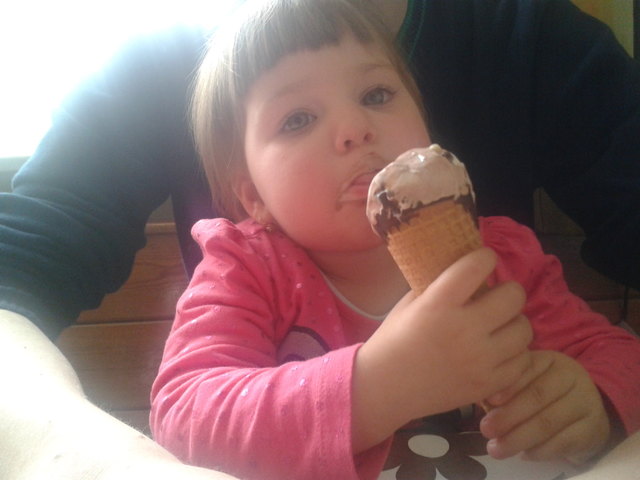 gegen die Hitze hilft mir ein Eis, übrigens das war mein erstes im 07.April 2013