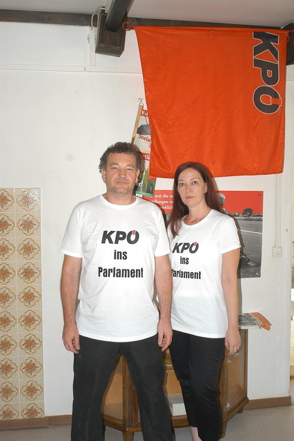 Die Landessprecher der KPÖ: Rudi Gabriel und Dagmar Schindler