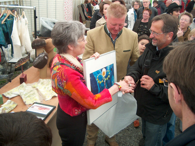 Renée Nicoux (l.) mit Wolfgang Höflehner (Mitte) und Ludwig Kahlbacher. | Foto: KK