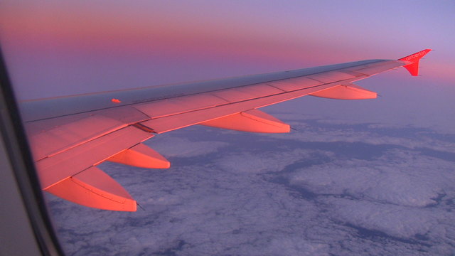 Sonnenaufgang Flug nach Lanzarote