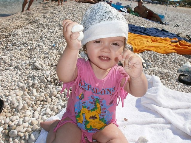 Miss Kefalonia auf dem Myrtos Strand