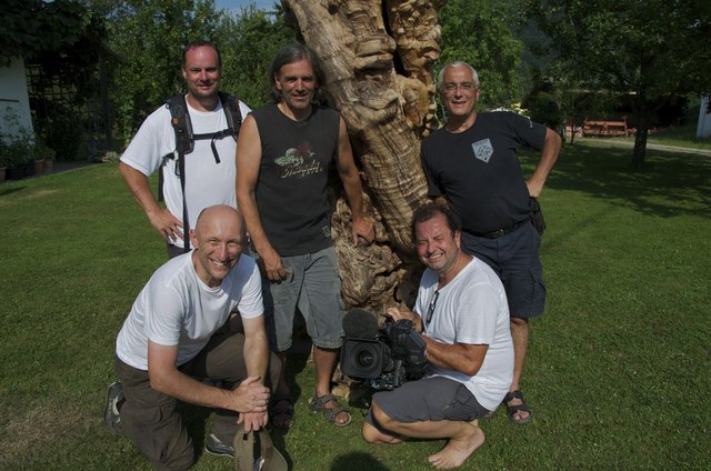 Von links: Regisseur Thomas Knoglinger, Eckehard Braun, Johann Tabernig, Kameramann Claus Muhr und David Haslinger. | Foto: Satel