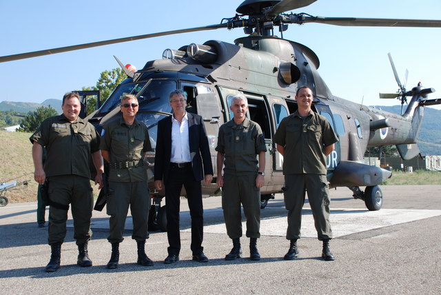 LH Kaiser mit Oberstleutnat Lampl, Oberst Arnold Staudacher, Brigadier Walter Gitschthaler und Major Markus Jansche