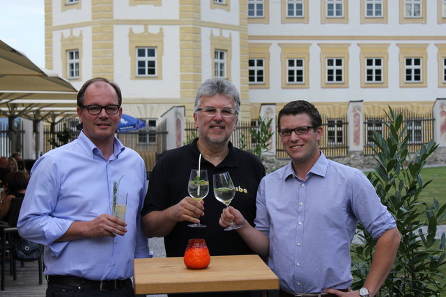 WK-Obmann Joe Huber, Thomas Jascha und JW-Obmann Stefan Mair.