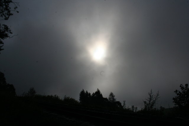der Aufgang in Fischl, noch eine Wolkenschicht vor der Sonne