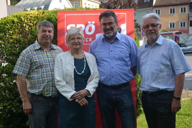 "Die Straße ist unser Büro!" Hans-Peter Bock, Monika Rotter, Wolfgang Huter, Gerhard Reheis (von links).