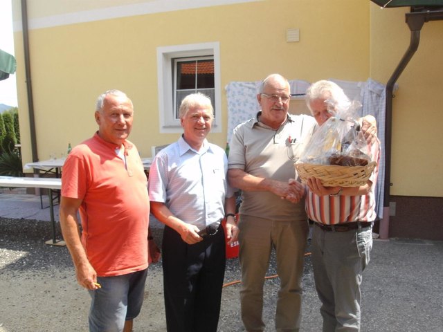 Paul Stern, Emmerich Skorjanz, Gewinner Ferdinand Dobrounig, Rudolf Skorjanz (v. li.)
