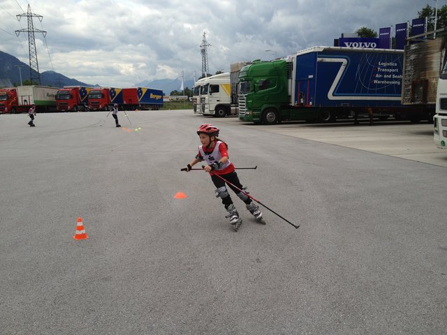 Sandra Zopf beim Rollerskatingbewerb.