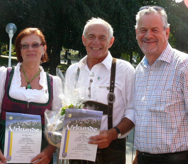 Treue Gäste: Josef Pleikner, Elisabeth und Franz Meixner, Engelbert Auer (von links)
