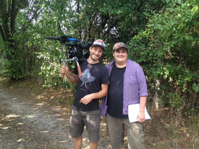 Rafael Starman (l.) beim Dreh. Den Teaser gibt es auf www.facebook.com/Adamderfilm.