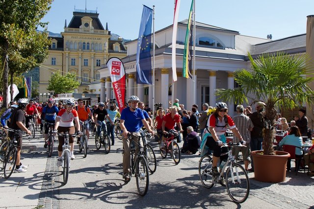 Der Start zur dritten Auflage des Eurothermenradwandertages im vergangenen Jahr.