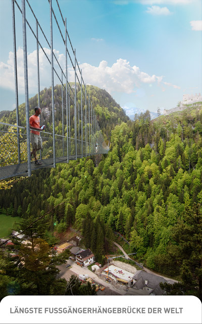 Die Hängebrücke im Bereich von Ehrenberg wird alle bisherigen Dimensionen sprengen.
