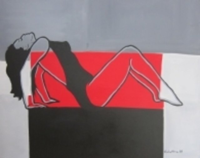 Martina Schettina: Red Carpet, Acryl auf Leinwand 80 x 100 cm, 2009