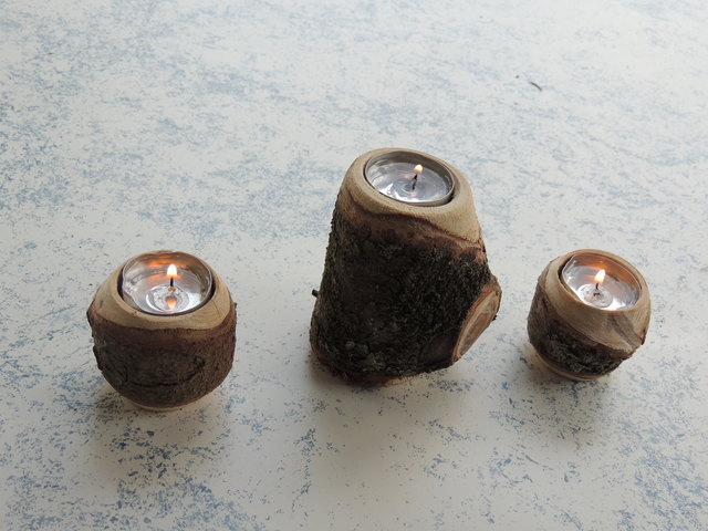 Teelichthalter aus dem Holz der Fichte am stillen Platzl