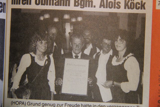 In Bschlabs ehrte die örtliche Musikkapelle ihren Obmann, Bürgermeister Alois Köck.