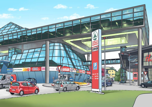 So sieht der alternative Entwurf aus: Überbauung von Arkade, Kastner & Öhler und Eurospar.