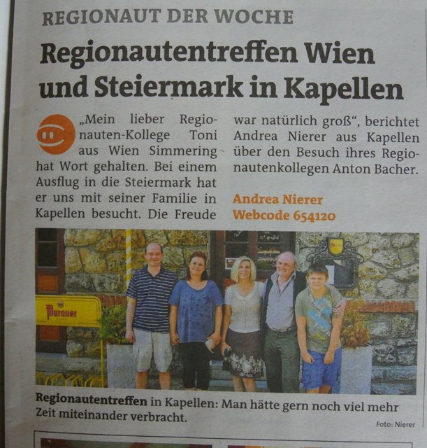 Regionautentreffen mit Toni! Herzlichen Dank an die Redaktion für die Veröffentlichung!