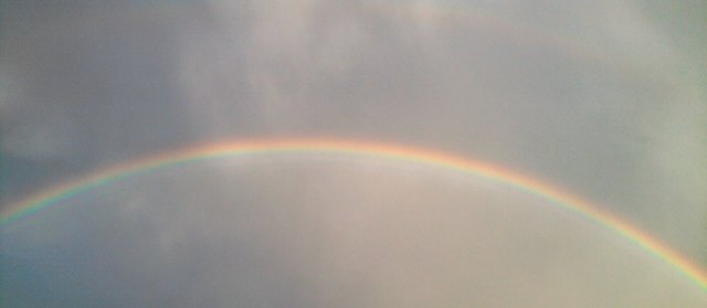 Der Regenbogen vor wenigen Tagen in Großjedlersdorf