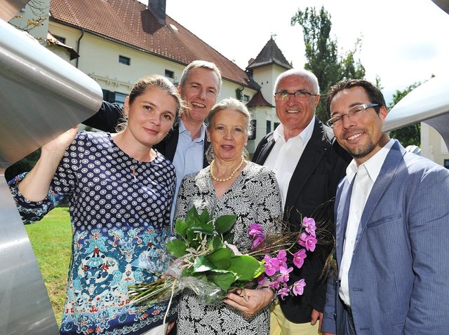 Kunstfreunde: die Walkers mit Kuschnig, Pacher und Markus Malle (v. l.)