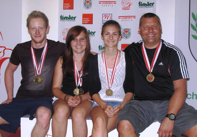 Treffsichere SchützInnen: Armin Gruber, Rebecca Köck, Anja Steinlechner und Joachim Steinlechner (v.l.n..r.)