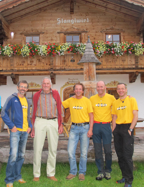 Treffen beim "Stangl": Hannes Gröbner, Peter Wörgötter, Sepp Hechenberger, Georg Leithner, Markus Amon.