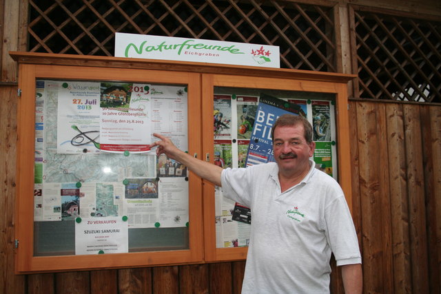 Johann Gugurell ist ehremamtlicher Vorsitzender der Ortsgruppe Eichgraben der Naturfreunde.