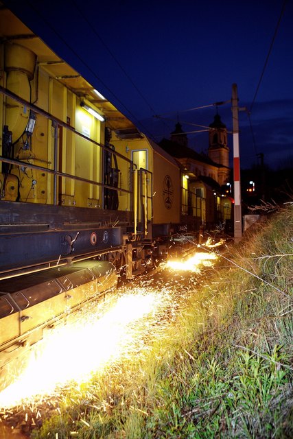 Die Schienenschleifzug war von 20. bis 26. August im Bezirk unterwegs.