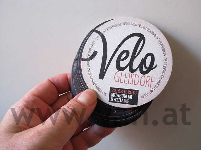 Das Programm von „Velo Gleisdorf“ finden Sie auf der Rückseite dieser Bierdeckel