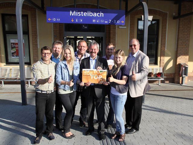 Bgm. Othmar Matzinger, BO Thomas Grießl; Christina Zechmann, GR Christian Balon, LR Karl Wilfing, OV Christoph Weis, Franziska Hauser und Bgm. Alfred Pohl. | Foto: Obermayer