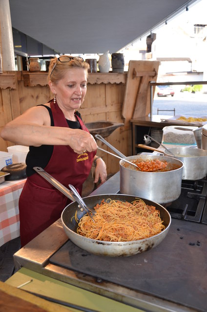 Liebevoll zubereitete Spaghetti von den Köchinnen aus der Terra dei forti