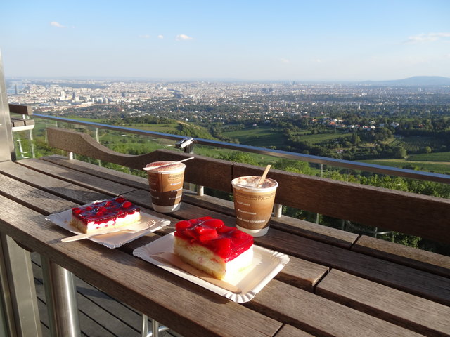 Zur Jause am Kahlenberg, mit herrlichem Ausblick