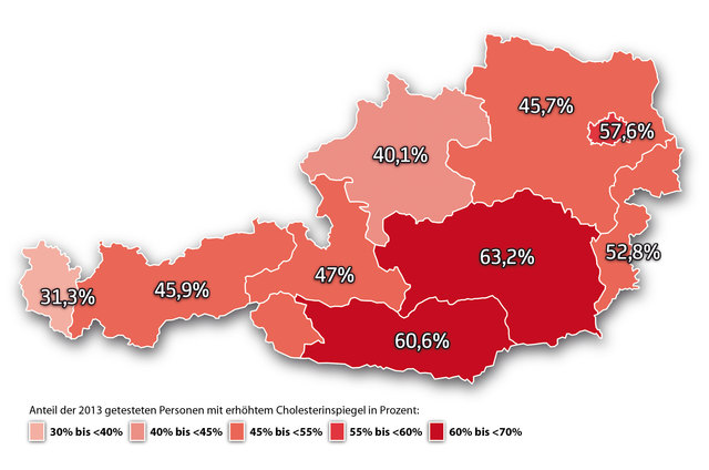Das Ergebnis der Cholesterintests 2013. | Foto: Unilever/becel pro.activ