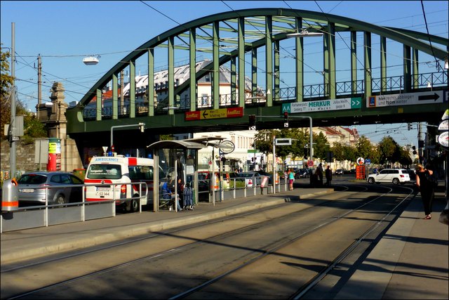Die Brücke der Vorortelinie über die Hernalser Hauptstraße